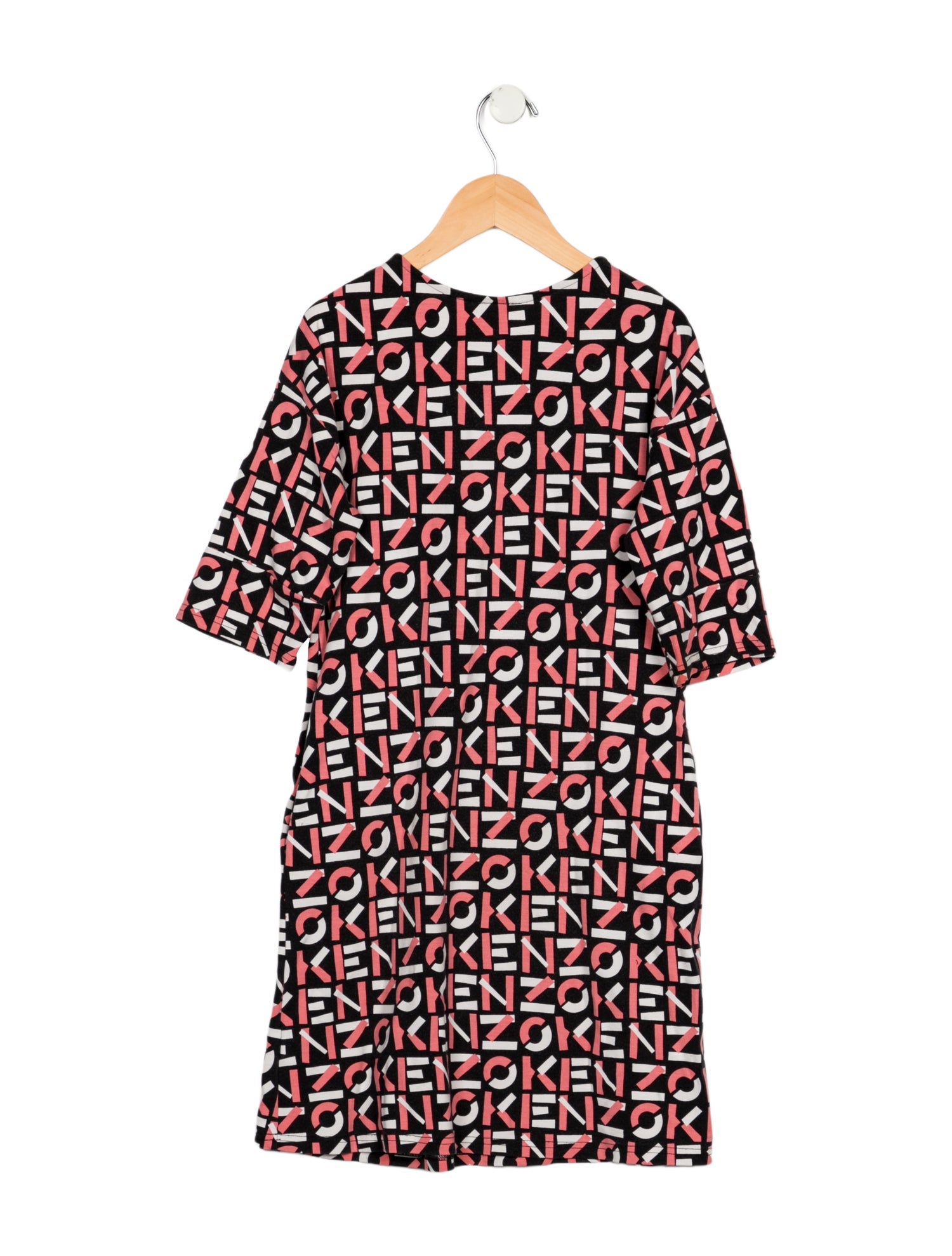 Kenzo kids girls' black multicolored long sleeve dress
