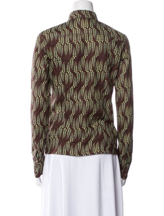 Kenzo Printed Long Sleeve Button-Up Top