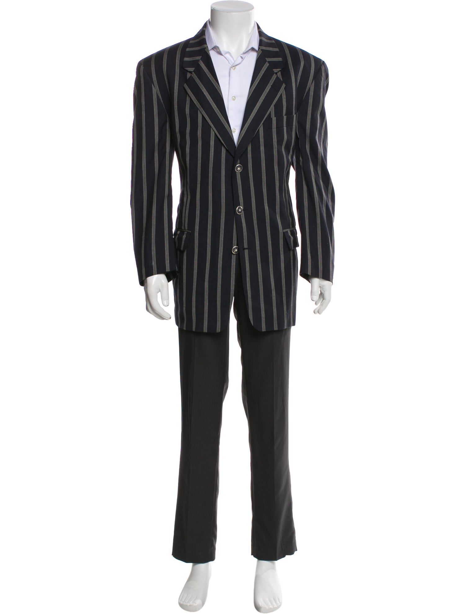 Kenzo Wool Striped Overcoat