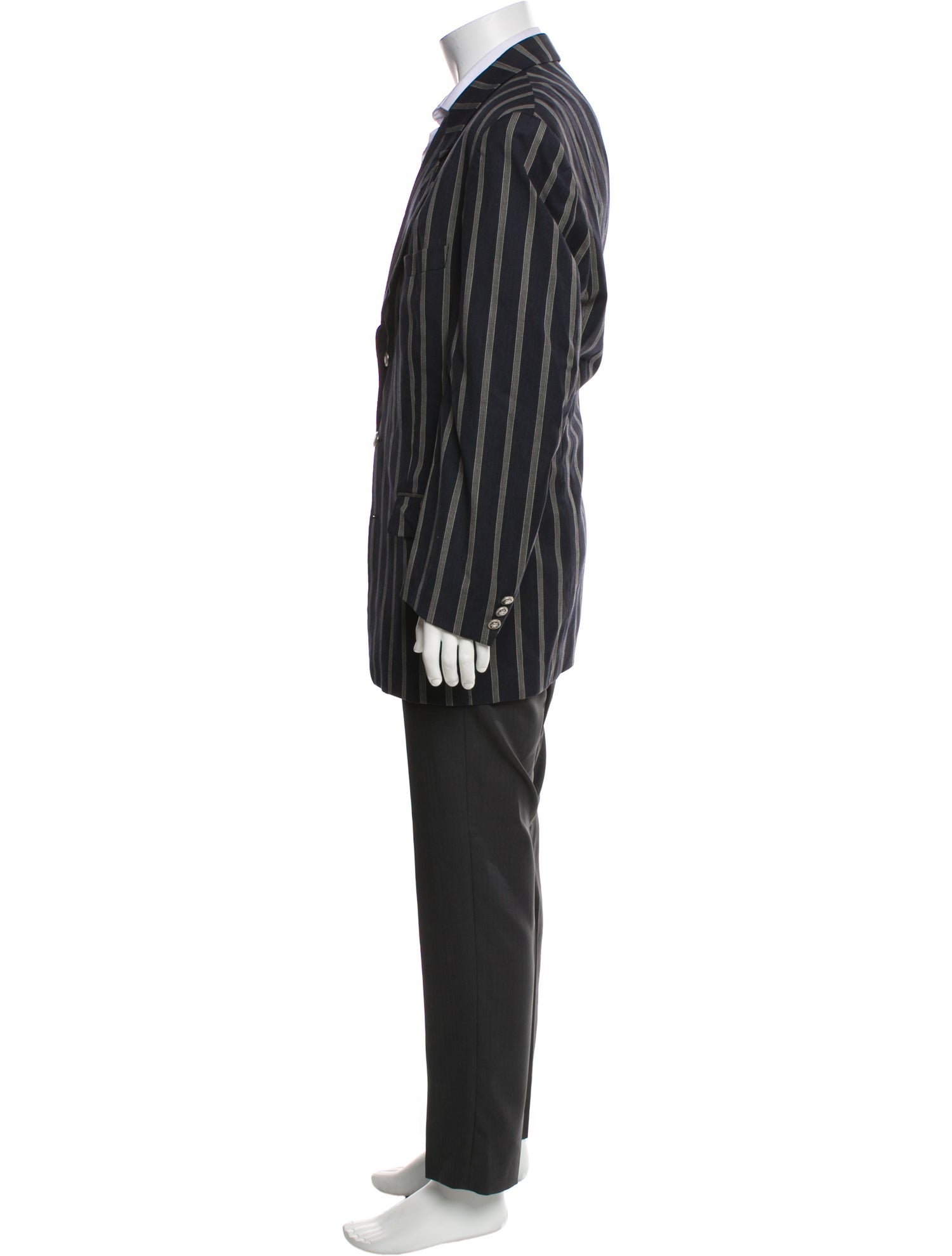 Kenzo Wool Striped Overcoat