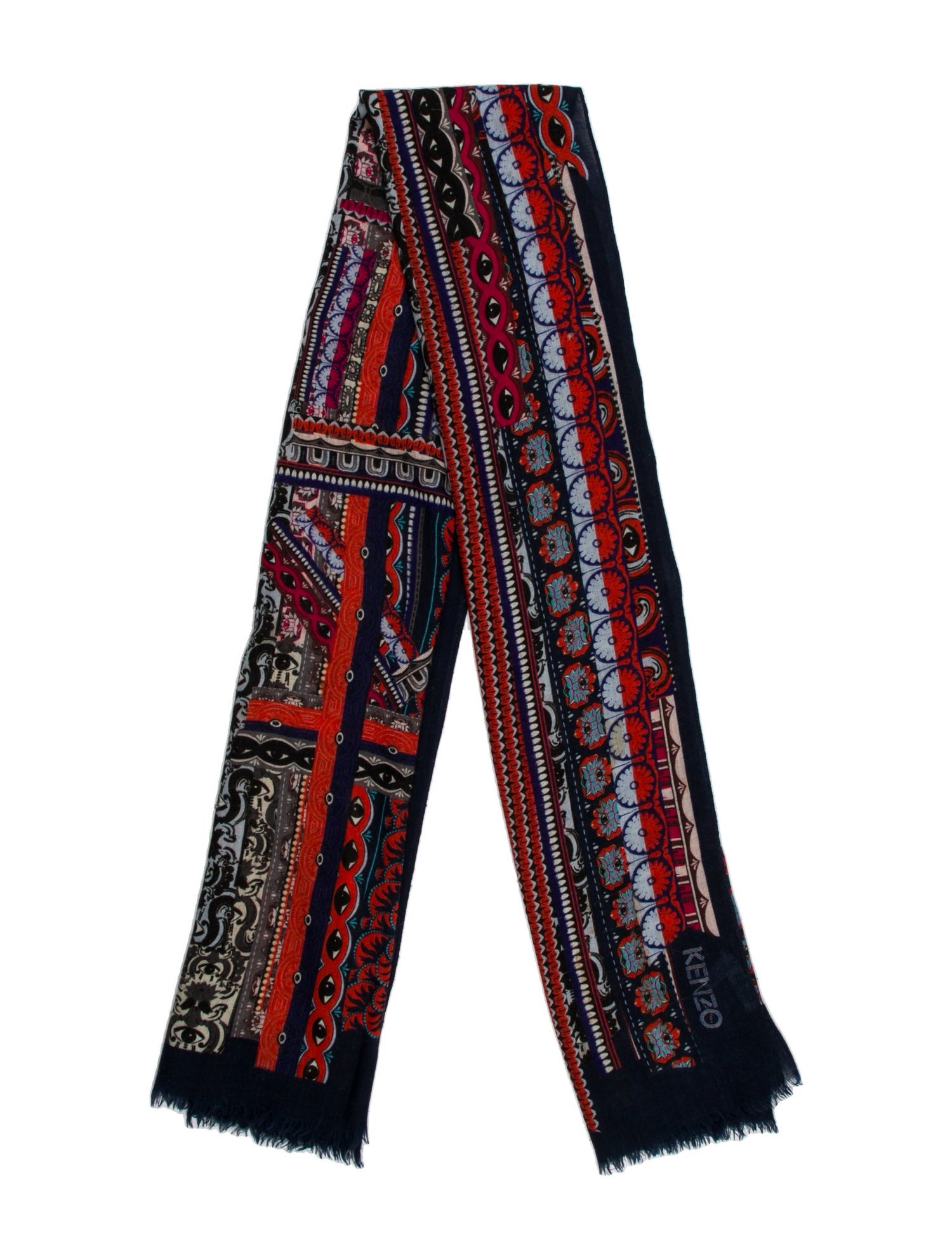 Kenzo Virgin Wool Printed Scarf