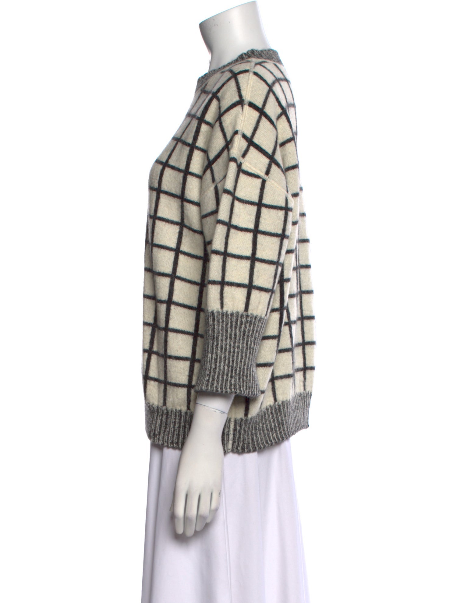 Kenzo Plaid Print Mock Neck Sweater