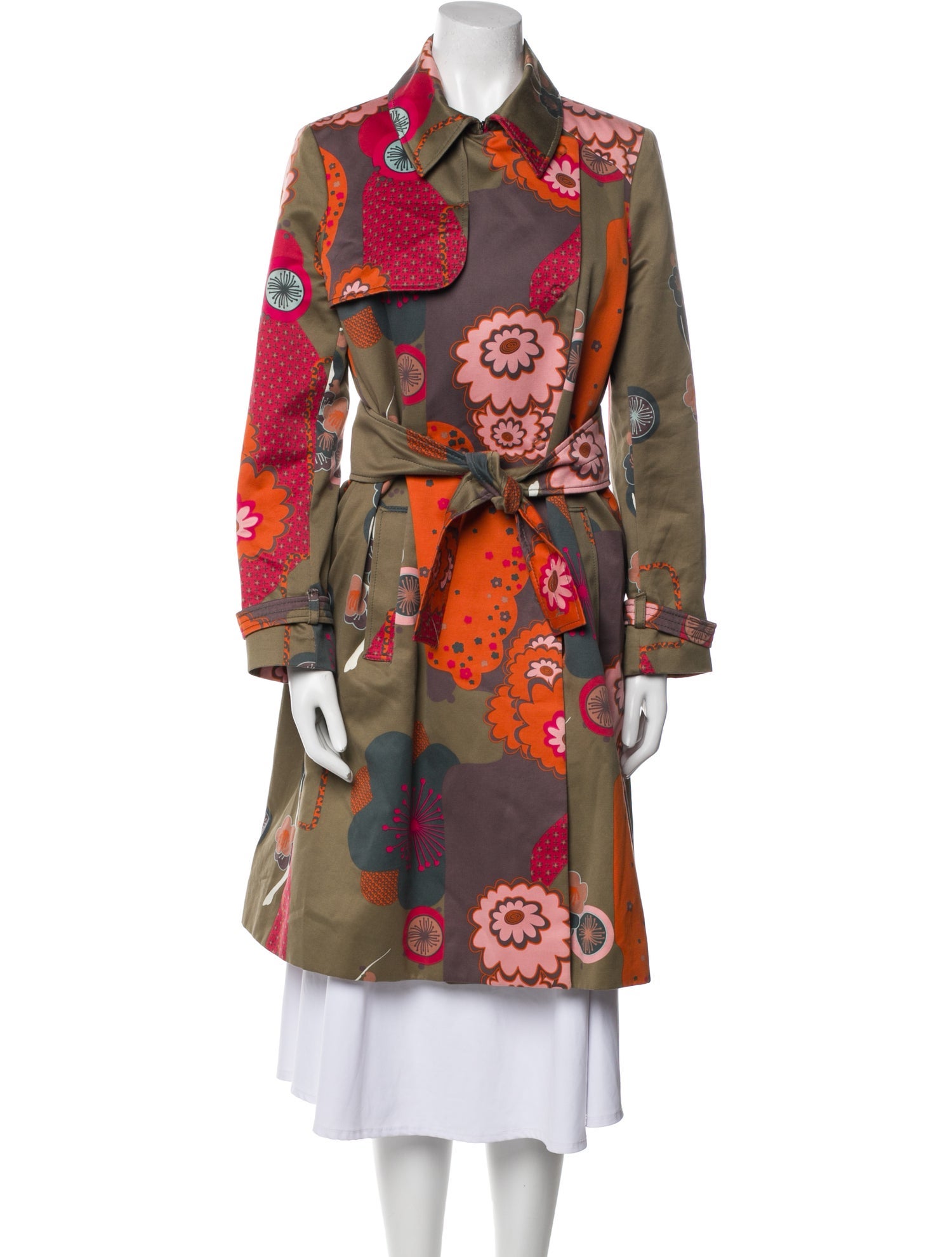 Kenzo Floral Print Trench Coat