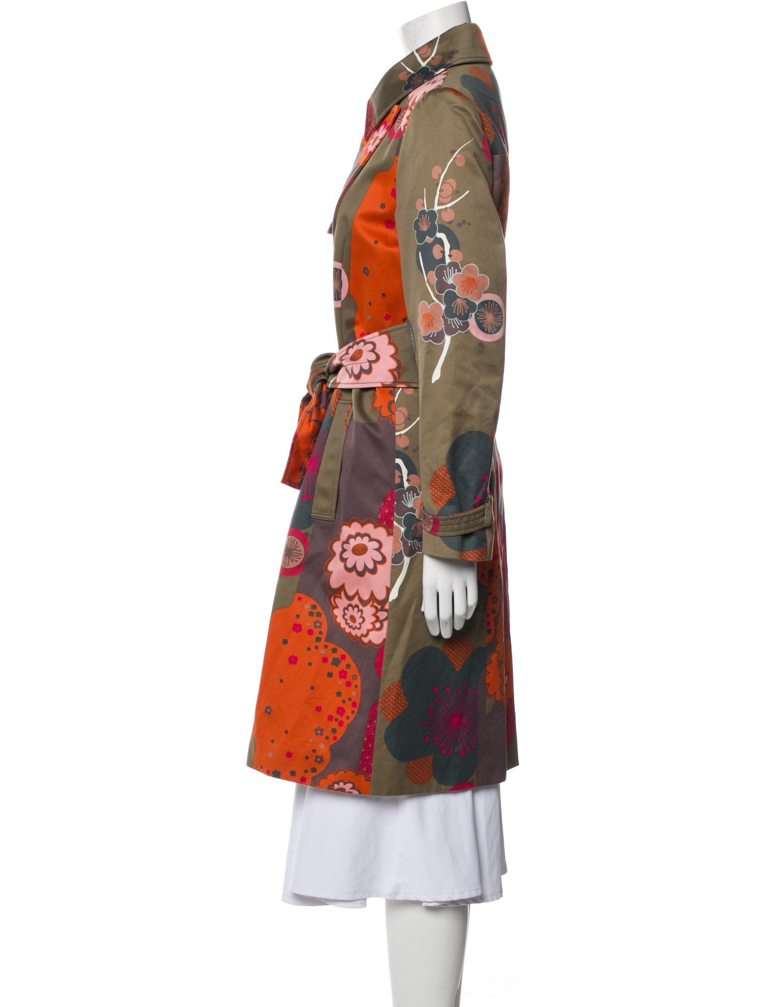Kenzo Floral Print Trench Coat