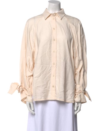 Kenzo Silk Long Sleeve Button-Up Top