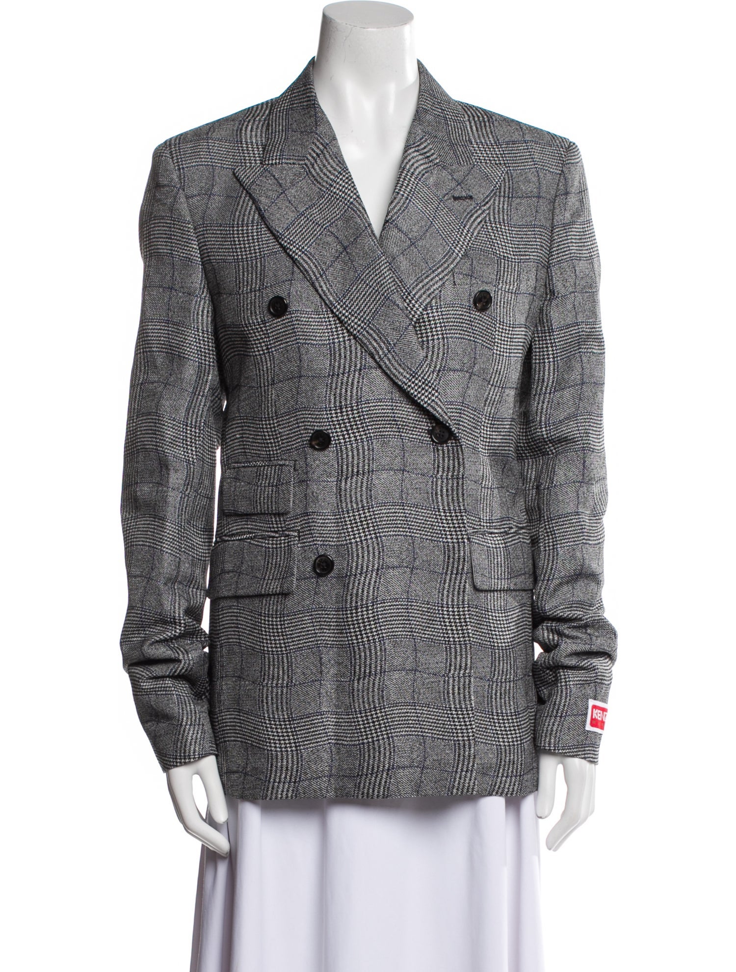 Kenzo Plaid Print Blazer
