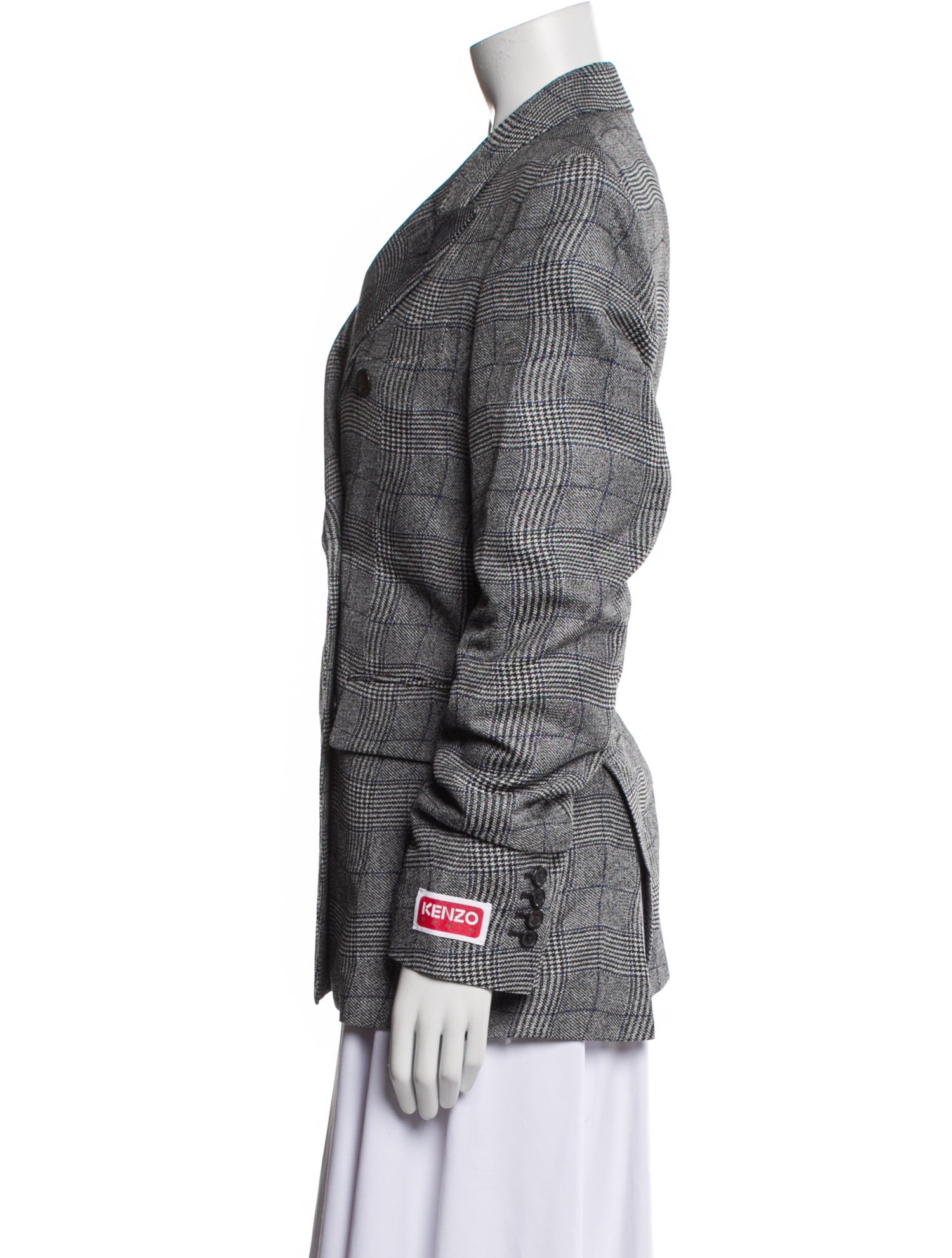 Kenzo Plaid Print Blazer