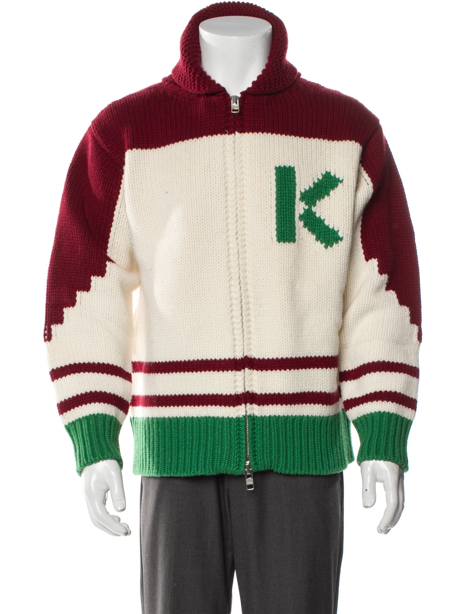 Kenzo Wool Colorblock Pattern Jacket