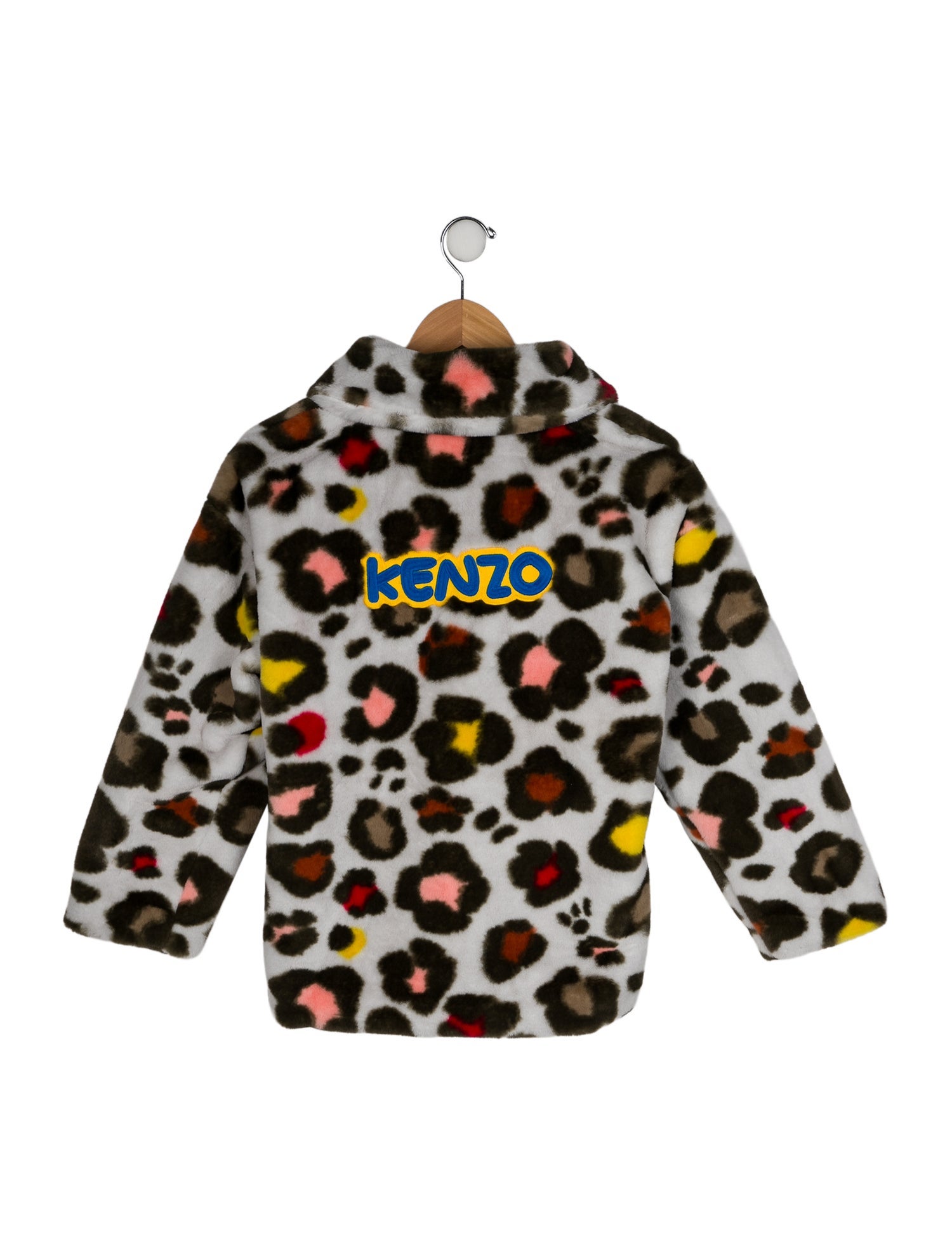 Kenzo Girls' Faux Fur Animal Print Jacket