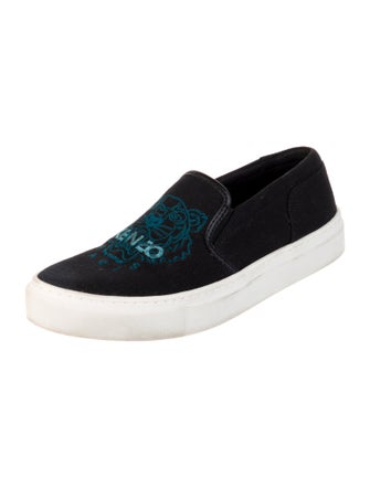 Kenzo Canvas Embroidered Accent Loafers