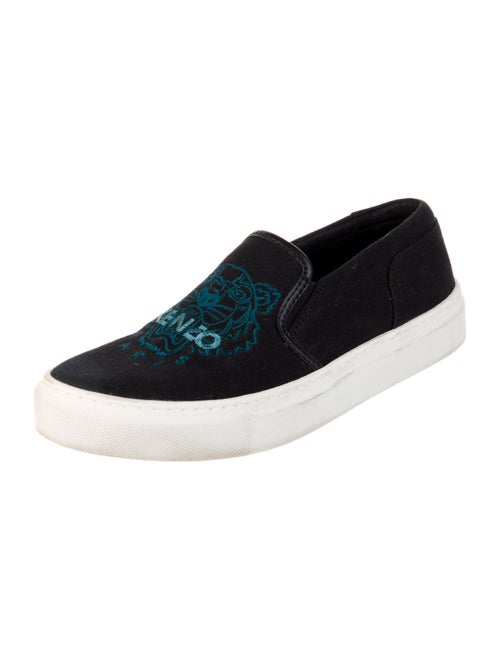 Kenzo Canvas Embroidered Accent Loafers