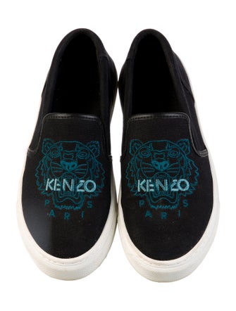 Kenzo Canvas Embroidered Accent Loafers