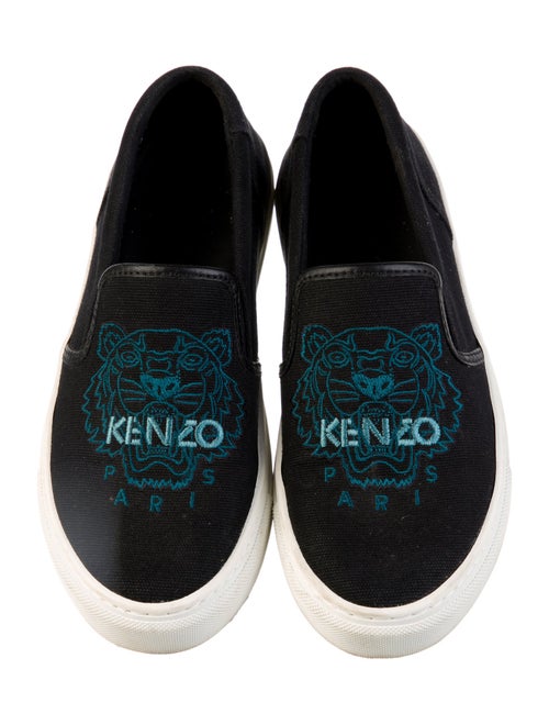 Kenzo Canvas Embroidered Accent Loafers