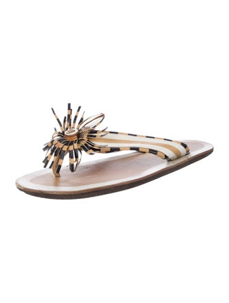 Kenzo Leather Colorblock Pattern Slides