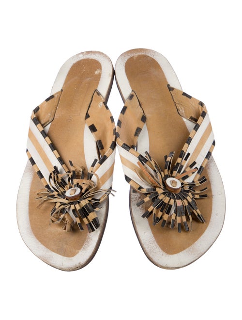 Kenzo Leather Colorblock Pattern Slides