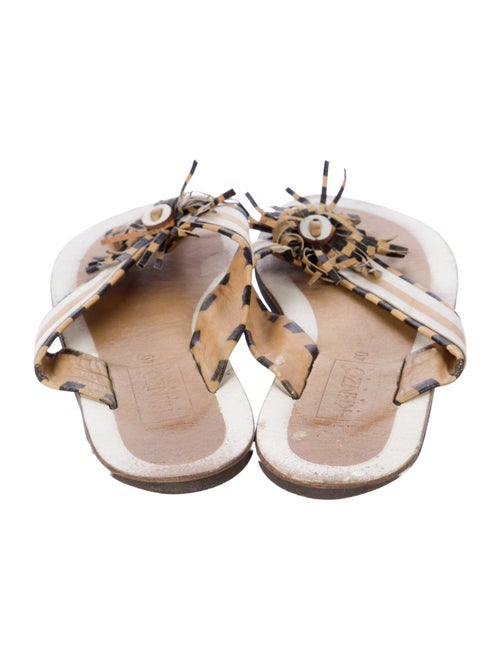 Kenzo Leather Colorblock Pattern Slides