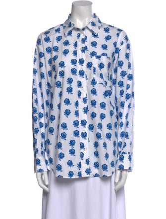 Kenzo Printed Long Sleeve Button-Up Top