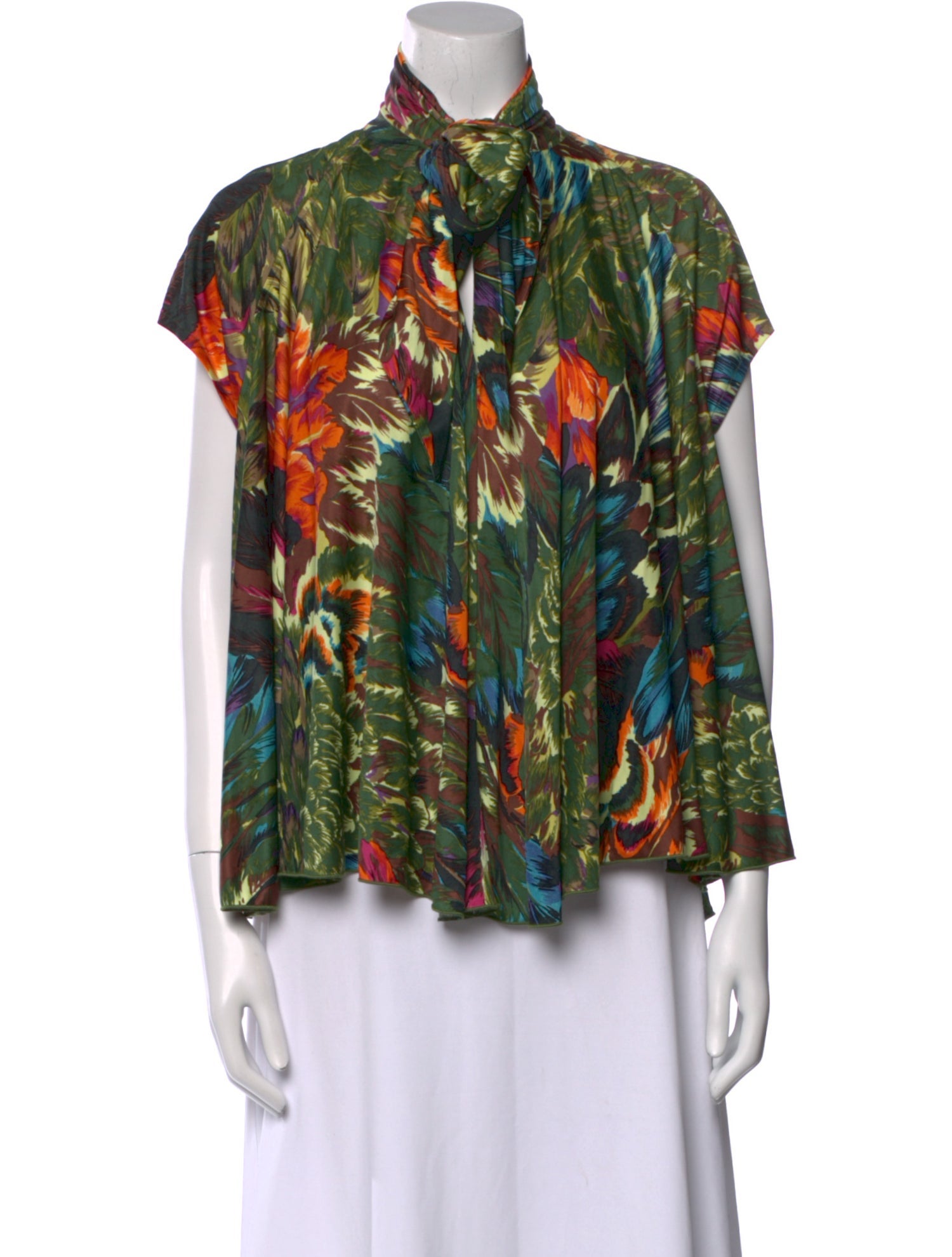 Kenzo Printed Mock Neck Blouse w/ Tags