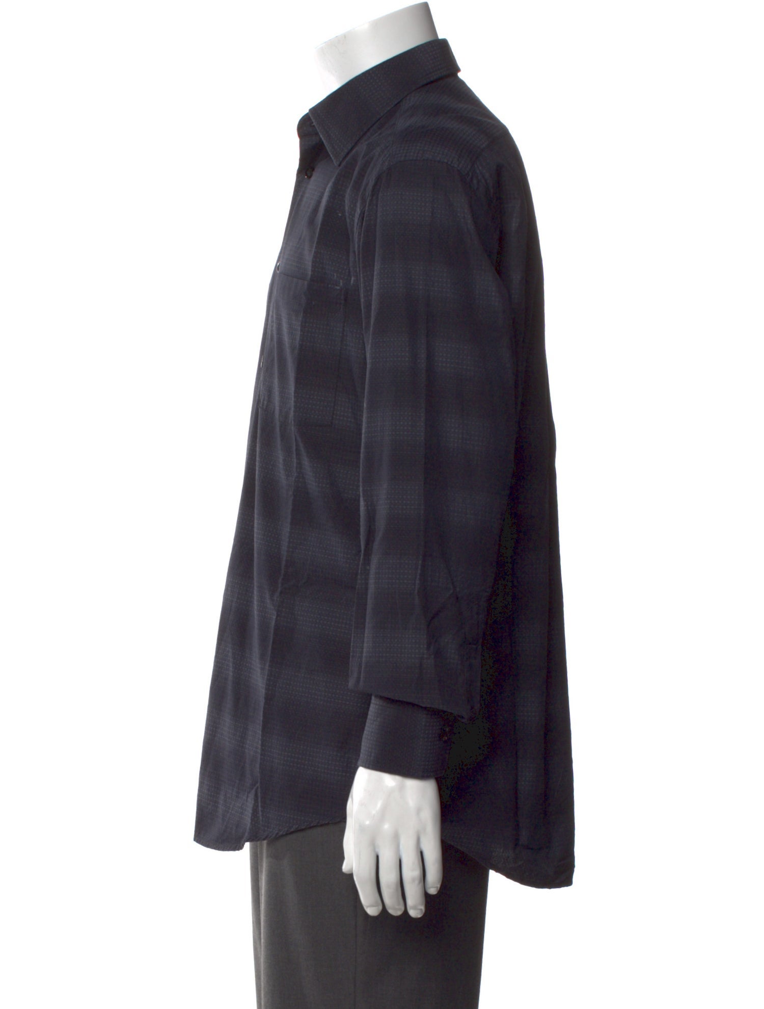 Kenzo Plaid Print Long Sleeve Dress Shirt