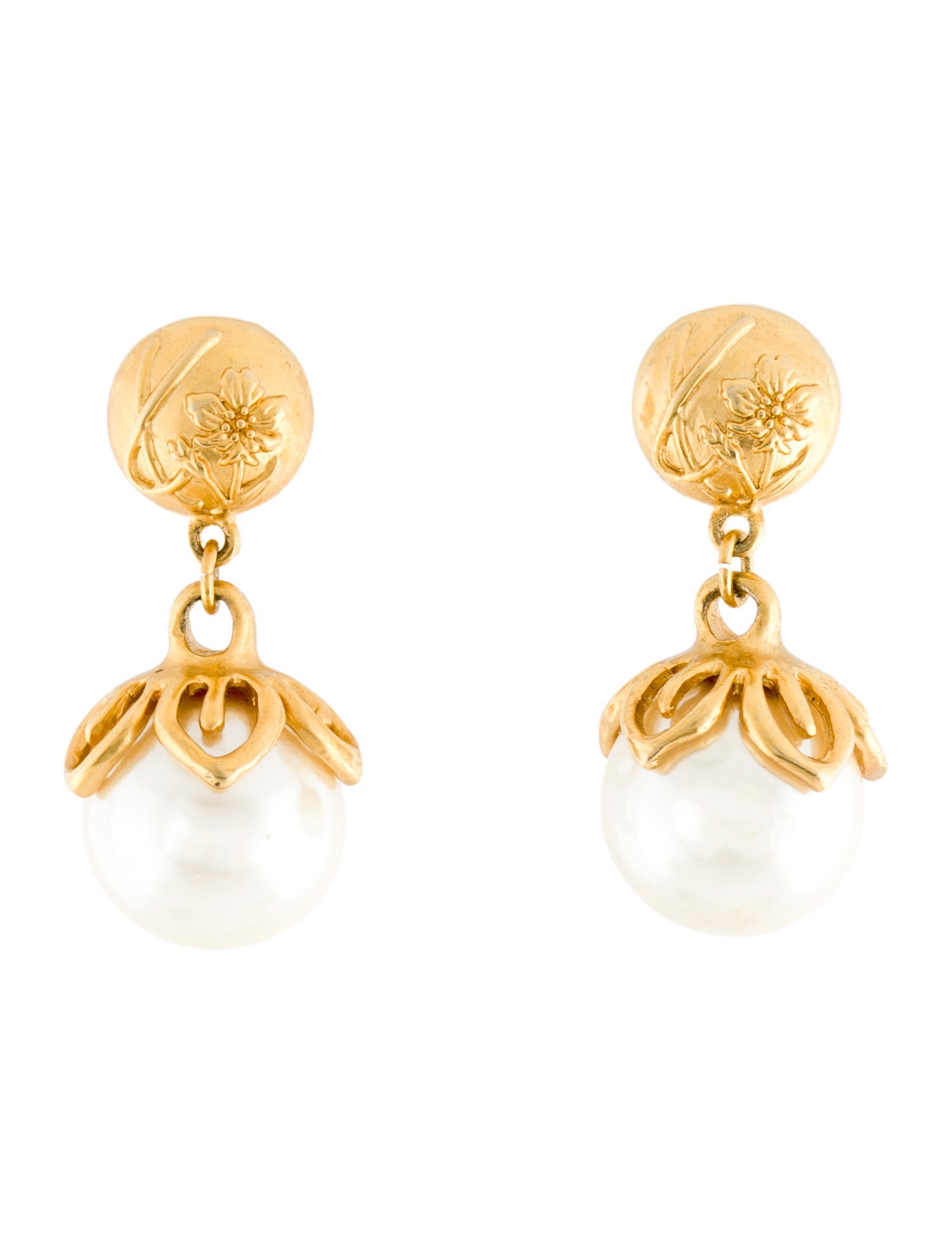Kenzo Faux Pearl Drop Earrings