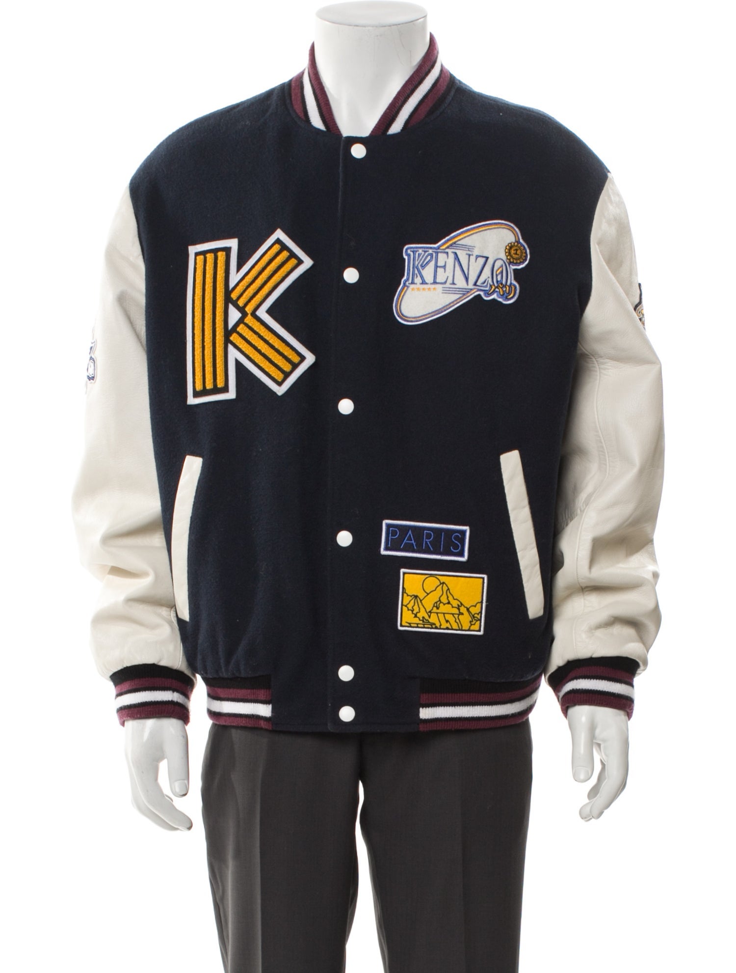 Kenzo Wool Striped Varsity Jacket