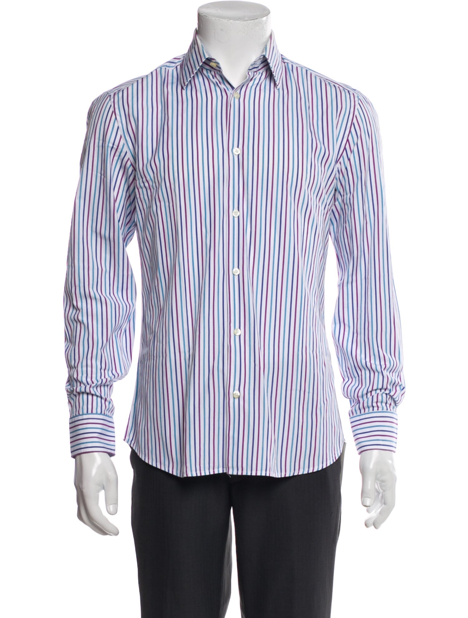 Kenzo Striped Long Sleeve Dress Shirt
