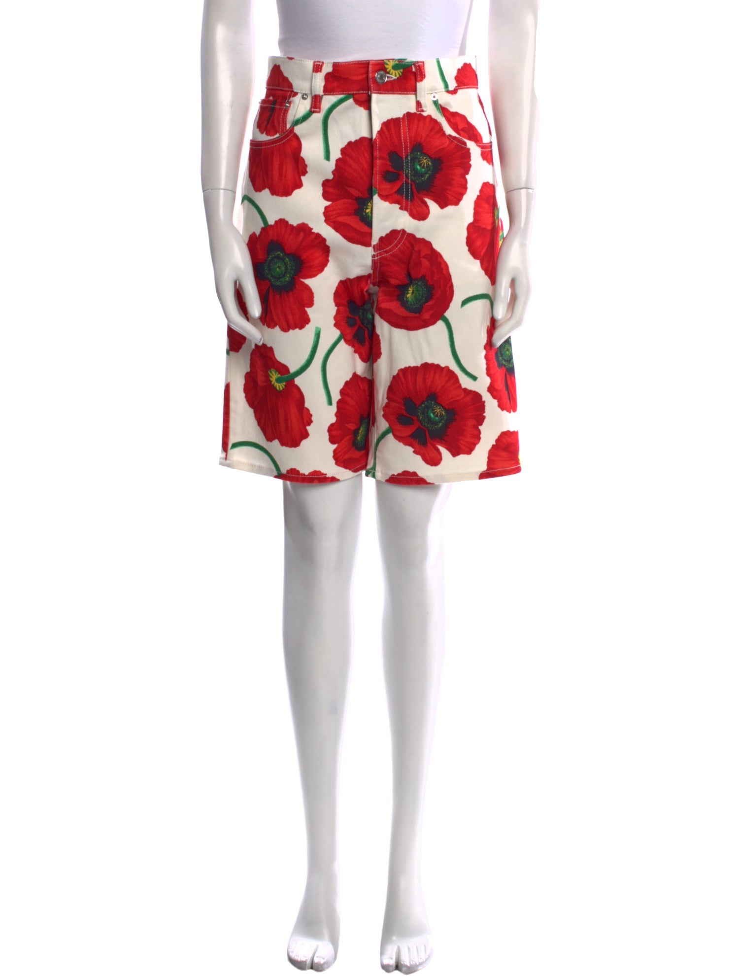 Kenzo Floral Print Knee-Length Shorts w/ Tags