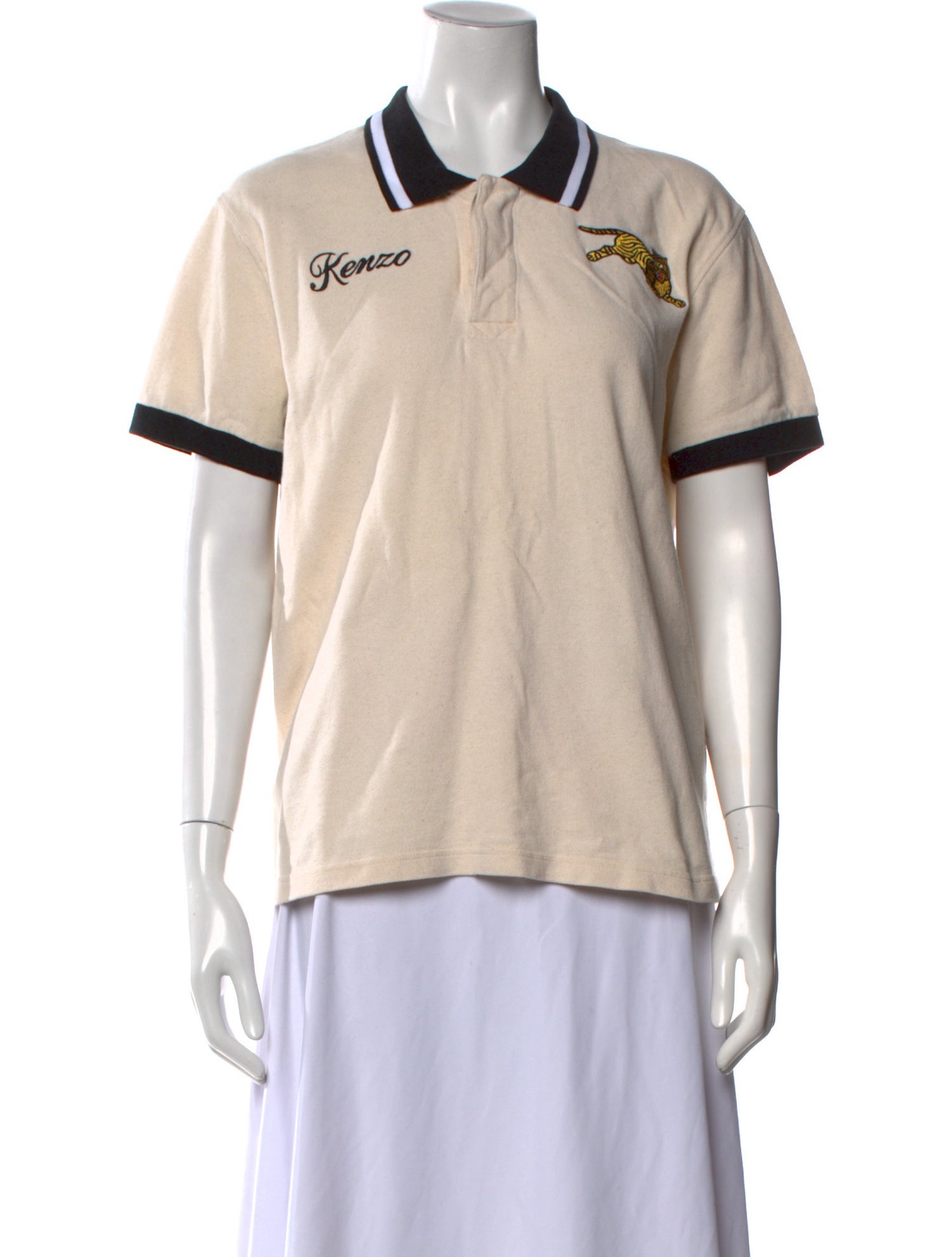 Kenzo Colorblock Pattern Short Sleeve Polo