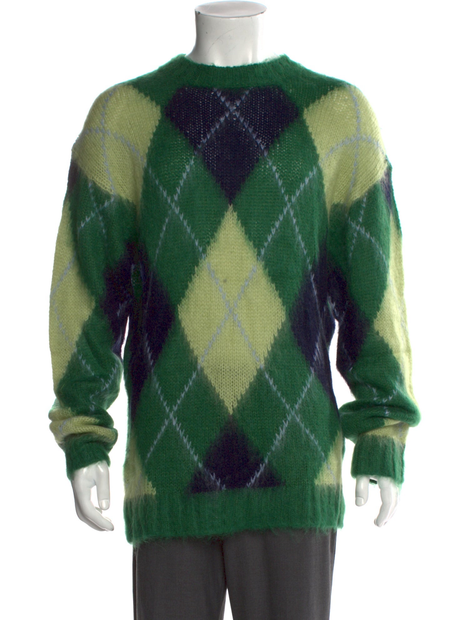 Kenzo Colorblock Pattern Crew Neck Pullover