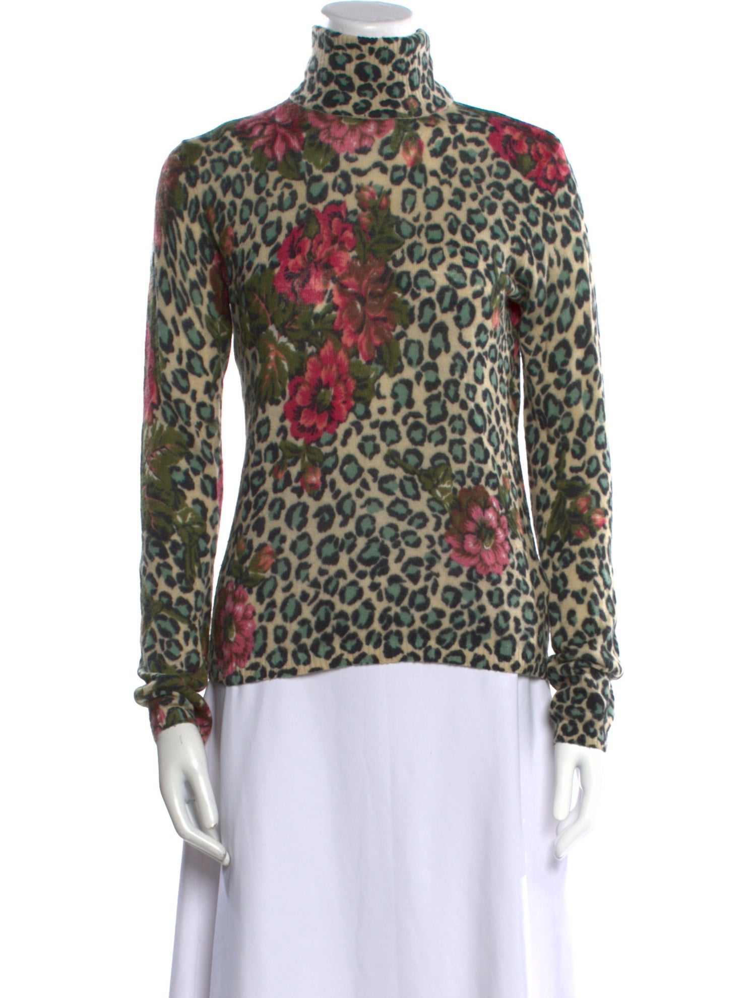 Kenzo Animal Print Turtleneck Sweater