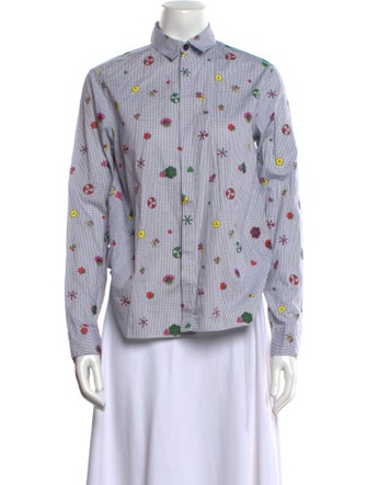 Kenzo Printed Long Sleeve Button-Up Top