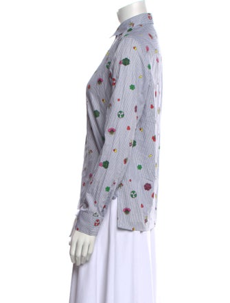 Kenzo Printed Long Sleeve Button-Up Top