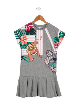 Kenzo Kids Girls' Graphic Short Sleeve Dress