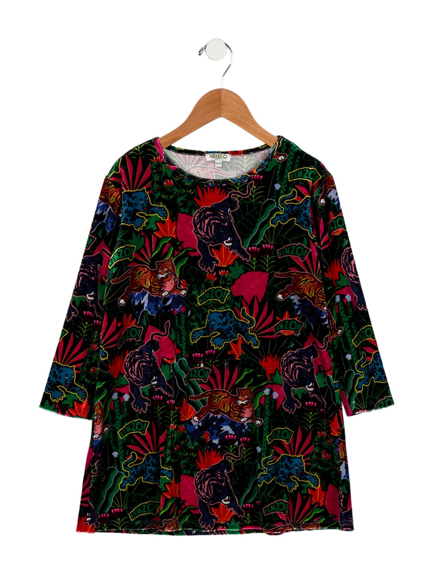 Kenzo Kids Girls' Patterned Long Sleeve Dress