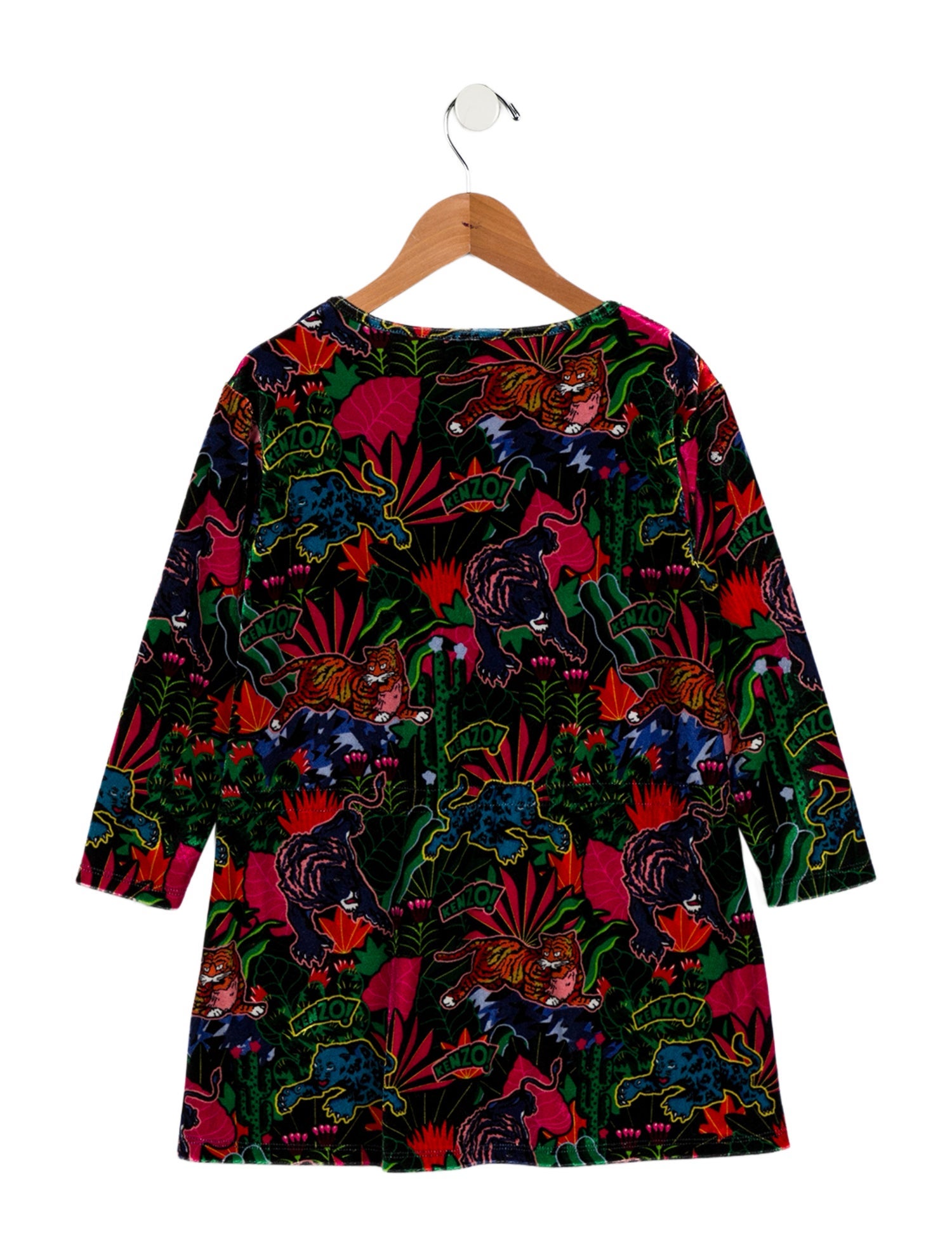 Kenzo Kids Girls' Patterned Long Sleeve Dress