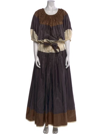 Kenzo Colorblock Pattern Long Dress