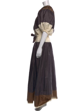 Kenzo Colorblock Pattern Long Dress