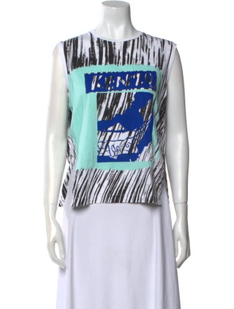 Kenzo Graphic Print Bateau Neckline Top