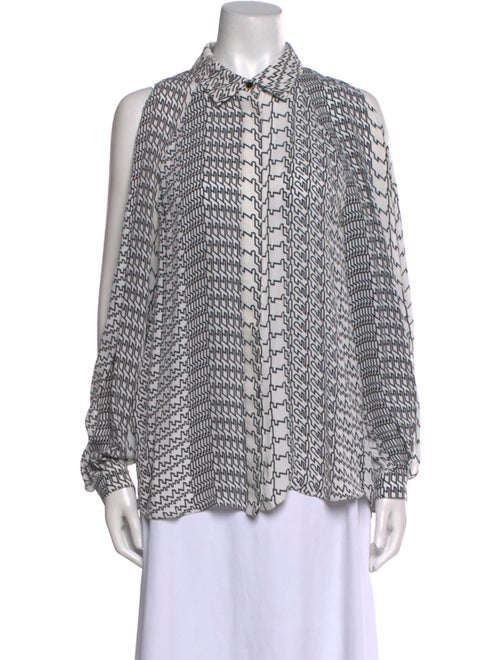 Kenzo Silk Printed Button-Up Top