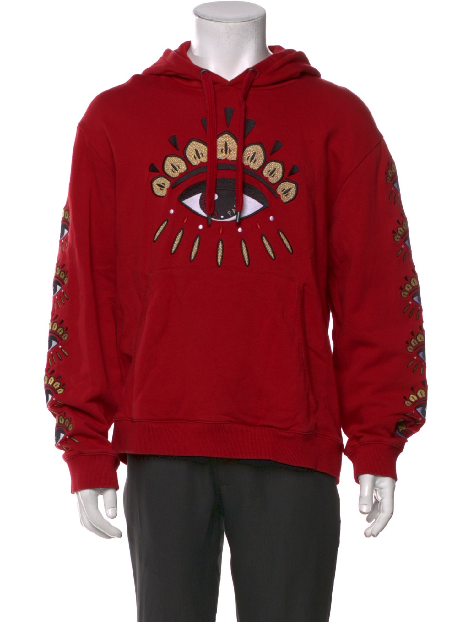 Kenzo Graphic Print V-Neck Hoodie