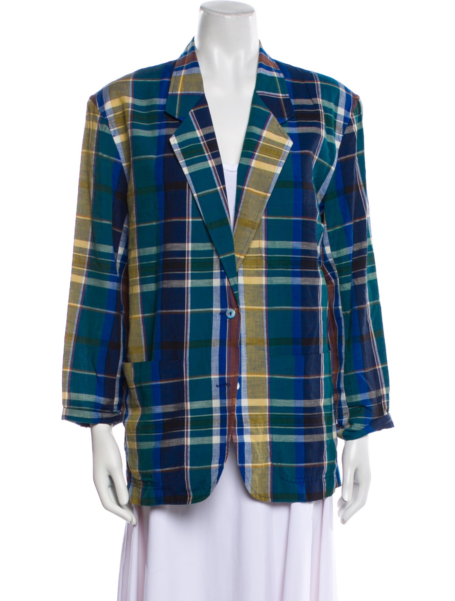 Kenzo Plaid Print Blazer