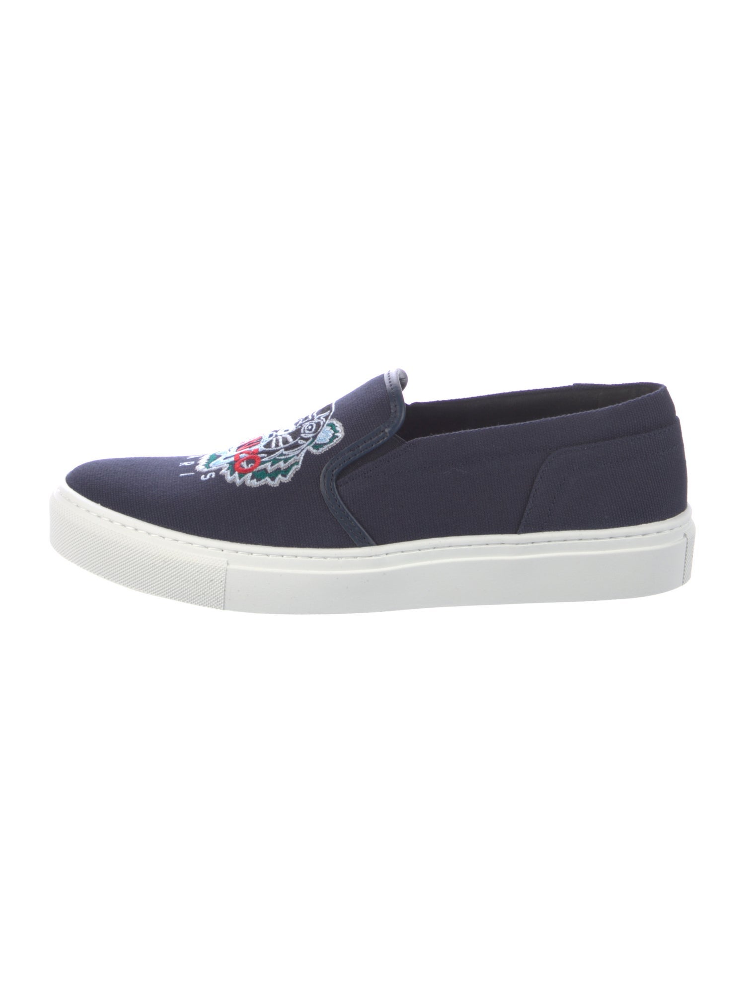 Kenzo Canvas Embroidered Accent Loafers