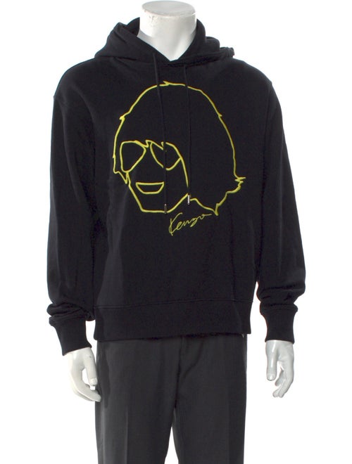 Kenzo Graphic Print V-Neck Hoodie