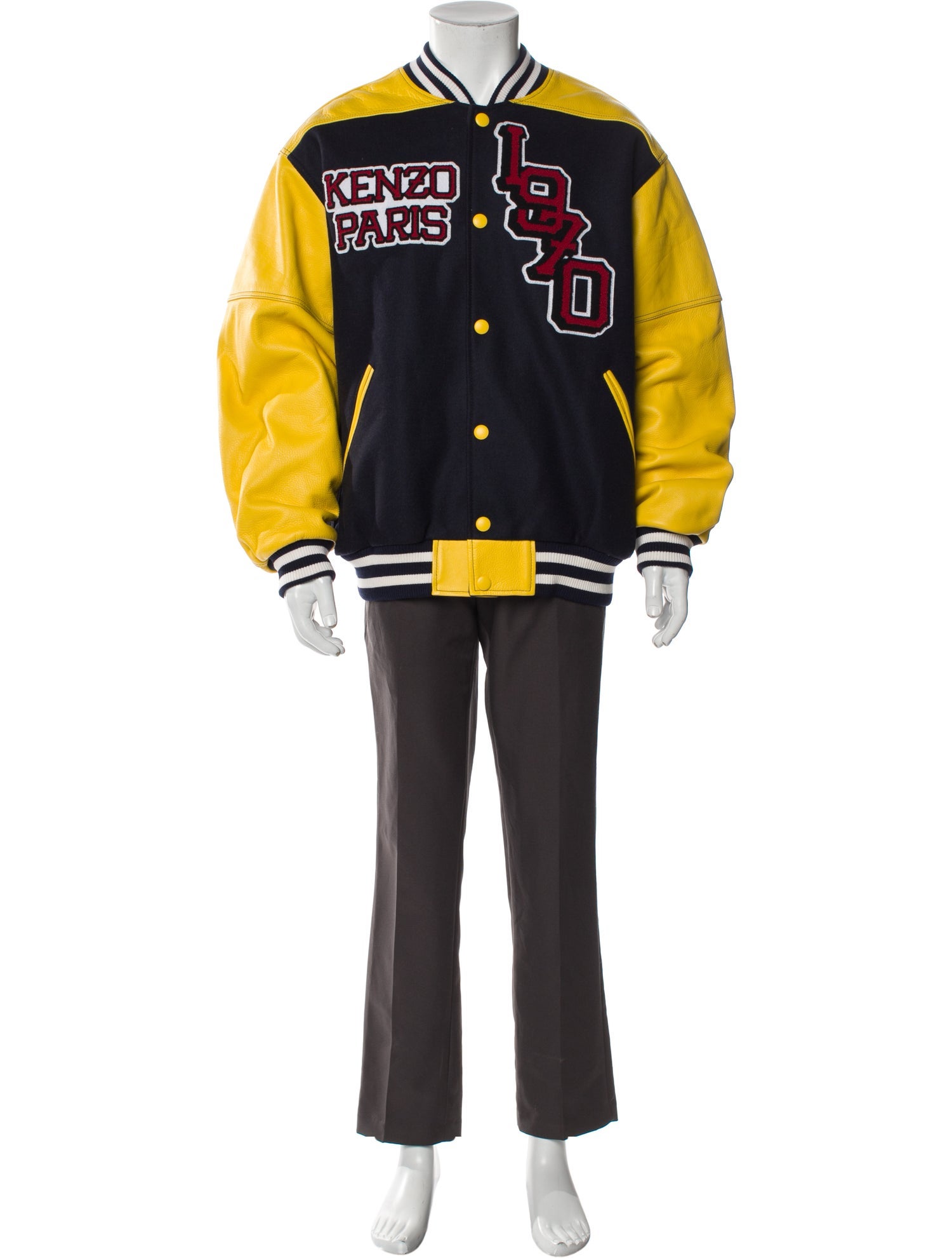 Kenzo Colorblock Pattern Bomber Jacket