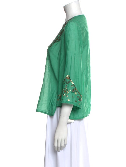 Kenzo V-Neck Three-Quarter Sleeve Blouse