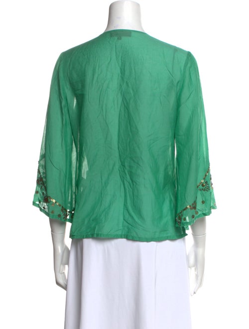 Kenzo V-Neck Three-Quarter Sleeve Blouse