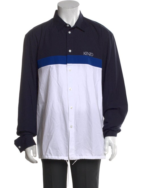 Kenzo Colorblock Pattern Long Sleeve Shirt