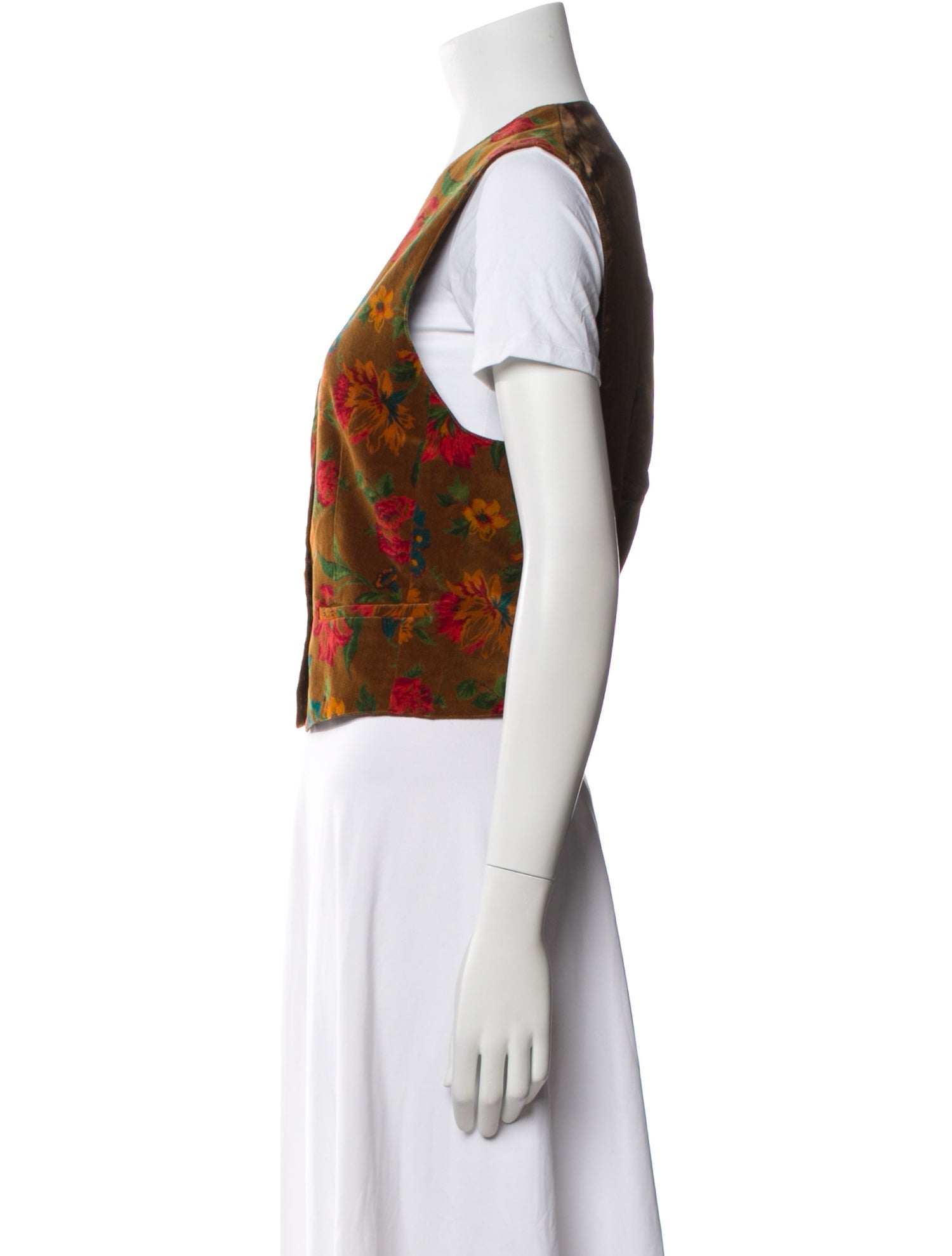 Kenzo Floral Print V-Neck Crop Top