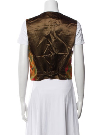 Kenzo Floral Print V-Neck Crop Top