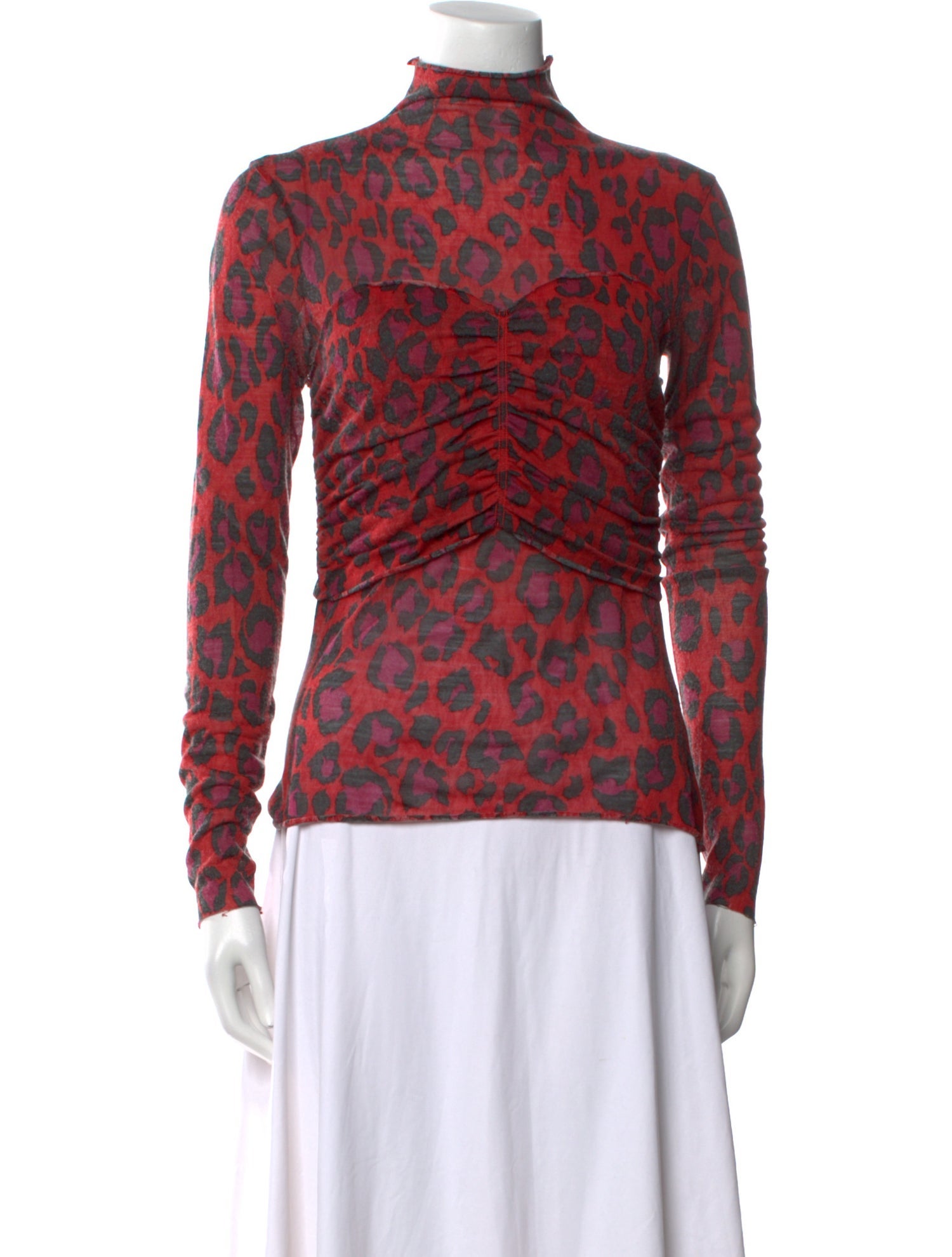 Kenzo Animal Print Mock Neck Top